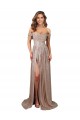 Wholesale Champagne A-Line Strapless Long Prom Dress Canada