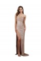 Wholesale Low Back Champagne Mermaid Scoop Neck Long Prom Dress Canada