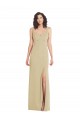 Wholesale Low Back Champagne Trumpet Square Neck Long Prom Dress Canada