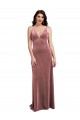 Wholesale Low Back Cinnamon Rose A-Line V-Neck Long Prom Dress Canada