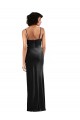 Wholesale Low Back Black Column Cowl Neck Long Black Tie Prom Dress Canada