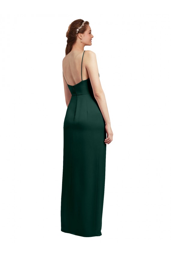 Wholesale Low Back Hunter Column Square Neck Long Prom Dress Canada