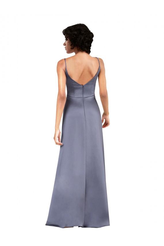 Wholesale Black Column V-Neck Long Prom Dress Canada