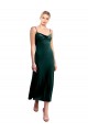 Wholesale Low Back Dark Green A-Line Cowl Neck Midi Length Prom Dress Canada