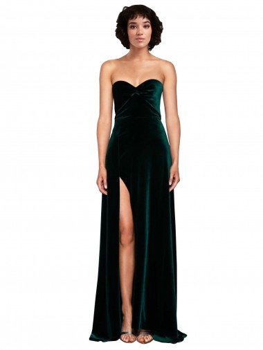 Wholesale Low Back Dark Green A-Line Sweetheart Sweep Train Prom Dress Canada
