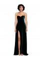 Wholesale Low Back Dark Green A-Line Sweetheart Sweep Train Prom Dress Canada