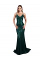 Wholesale Low Back Dark Green Mermaid V-Neck Long Prom Dress Canada