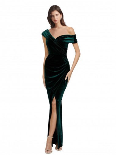 Wholesale Dark Green Sheath Sweetheart Long High Low Prom Dress Canada