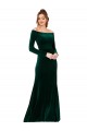Wholesale Dark Green Sheath Off the Shoulder Long Prom Dress Canada