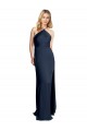Wholesale Open Back Dark Navy A-Line Halter Neck Long Prom Dress Canada
