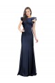 Wholesale Keyhole Back Dark Navy Mermaid Bateau Neck Long Prom Dress Canada