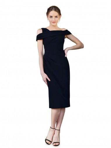 Wholesale Dark Navy Mermaid Off the Shoulder Cocktail Length Prom Dress Canada