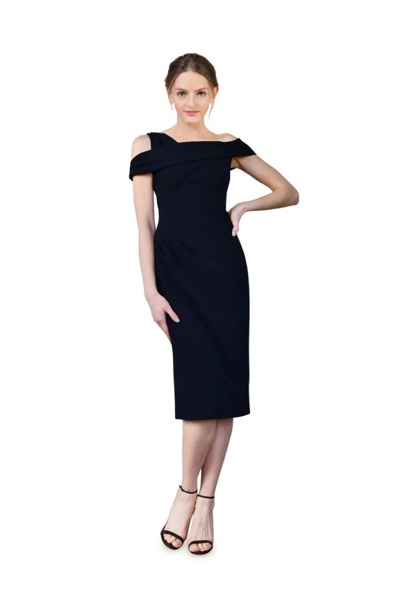 Wholesale Dark Navy Mermaid Off the Shoulder Cocktail Length Prom Dress Canada