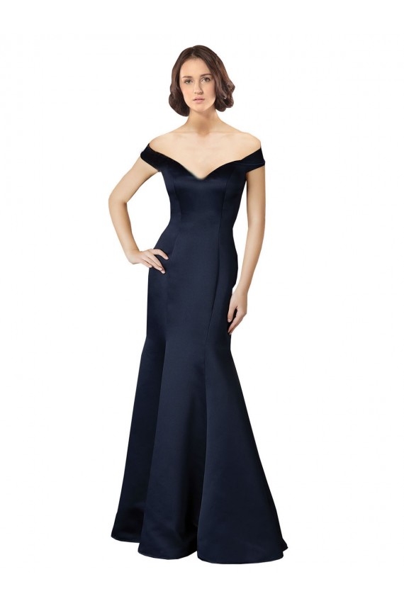 Wholesale Dark Navy Mermaid V-Neck Long Prom Dress Canada