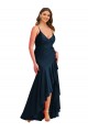 Wholesale Dark Navy Mermaid Spaghetti Straps Long High Low Plus Size Prom Dress Canada