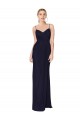 Wholesale V-Back Dark Navy Mermaid High Neck Long Prom Dress Canada