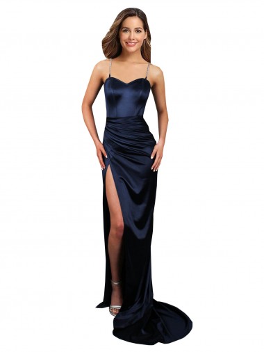 Wholesale Dark Navy Mermaid Sweetheart Long Prom Dress Canada