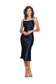 Wholesale Dark Navy Sheath Cowl Neck Cocktail Length Prom Dress Canada