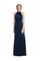 Wholesale Open Back Dark Navy Trumpet High Neck Long Prom Dress Canada