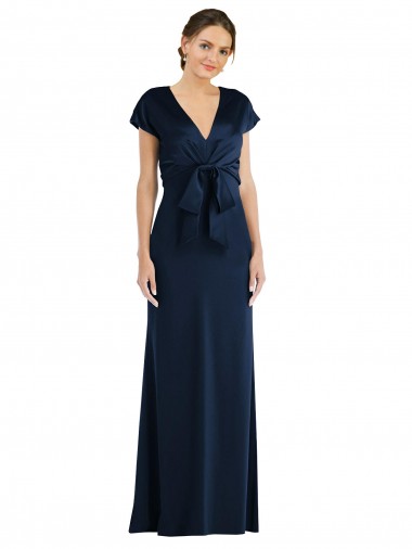 Wholesale Keyhole Back Dark Navy Trumpet Off the Shoulder Long Prom Dress Canada