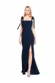 Wholesale Low Back Dark Navy Trumpet Spaghetti Straps Long Prom Dress Canada