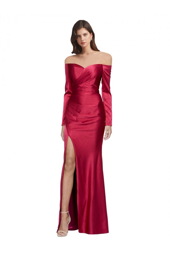 Wholesale Dark Red Sheath Sweetheart Long Prom Dress Canada