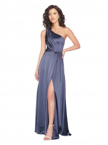 Wholesale Dusk A-Line One Shoulder Long Prom Dress Canada