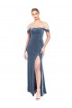 Wholesale Dusty Blue A-Line Strapless Long Prom Dress Canada
