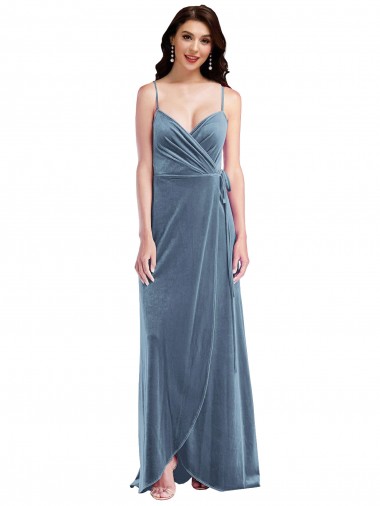 Wholesale Low Back Dusty Blue A-Line Sweetheart Long Prom Dress Canada