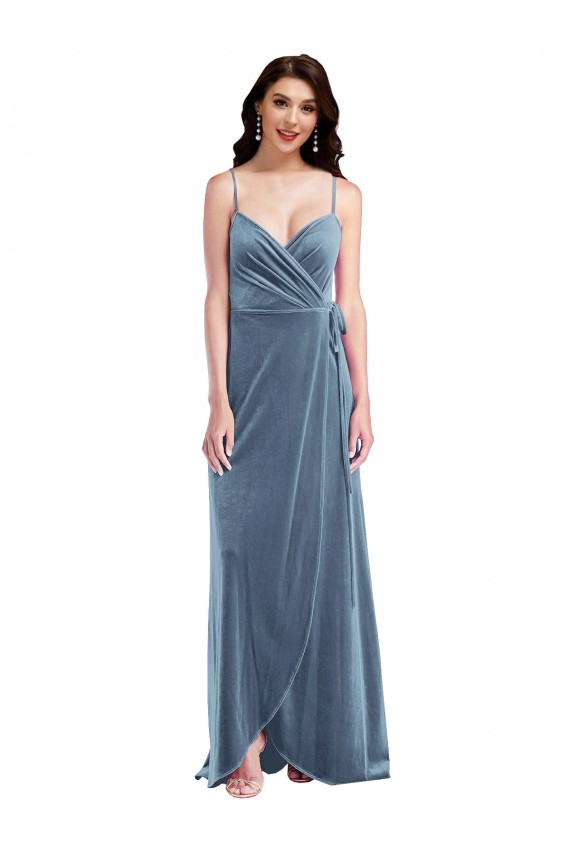 Wholesale Low Back Dusty Blue A-Line Sweetheart Long Prom Dress Canada
