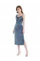 Wholesale Dusty Blue Sheath One Shoulder Long Prom Dress Canada