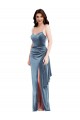 Wholesale Low Back Dusty Blue Trumpet Sweetheart Long Prom Dress Canada