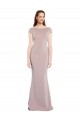 Wholesale Tie Back Dusty Pink Mermaid Boat Neck Long Prom Dress Canada