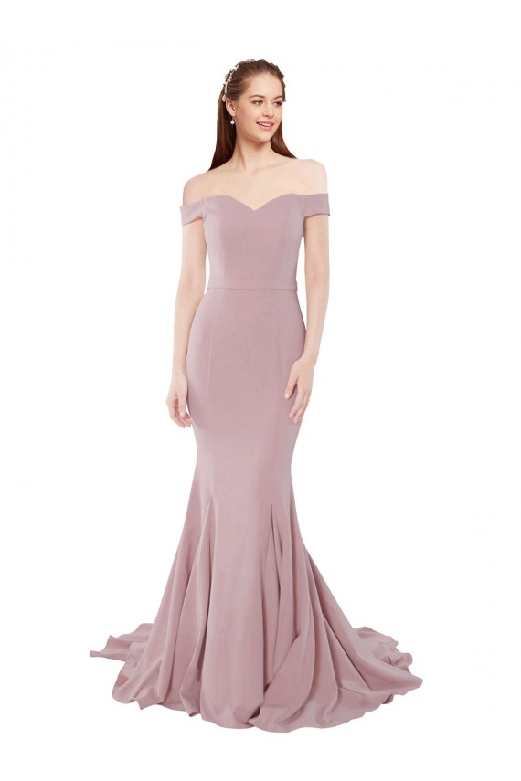 Wholesale Dusty Pink Mermaid Sweetheart Sweep Train Prom Dress Canada