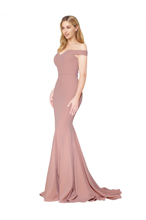 Wholesale Dusty Pink Mermaid High Neck Sweep Train Prom Dress Canada