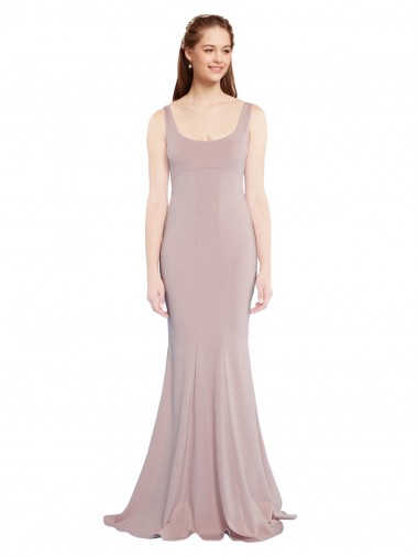 Wholesale Dusty Pink Mermaid Scoop Neck Long Prom Dress Canada