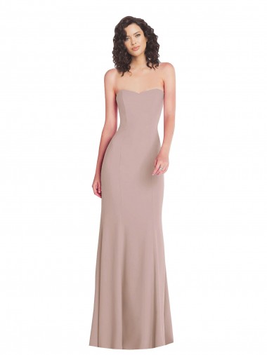 Wholesale Dusty Pink Mermaid Strapless Long Prom Dress Canada