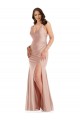 Wholesale Dusty Pink Mermaid V-Neck Long Plus Size Formal Prom Dress Canada