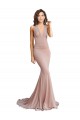 Wholesale Low Back Dusty Pink Mermaid V-Neck Long Prom Dress Canada
