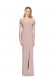 Wholesale Open Back Dusty Pink Trumpet Off the Shoulder Long Prom Dress Canada