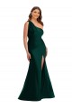 Wholesale Ever Green Mermaid One Shoulder Long Plus Size Formal Prom Dress Canada