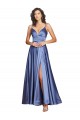 Wholesale Low Back French Blue A-Line Sweetheart Long Black Tie Prom Dress Canada