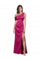 Wholesale Fuchsia A-Line One Shoulder Long Prom Dress Canada