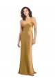 Wholesale Gold A-Line One Shoulder Sleeveless Long Prom Dress Canada