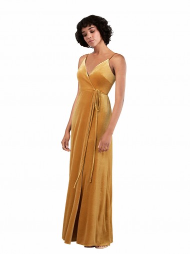 Wholesale V-Back Gold Column V-Neck Long Black Tie Prom Dress Canada