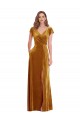 Wholesale Gold Sheath V-Neck Long Prom Dress Canada