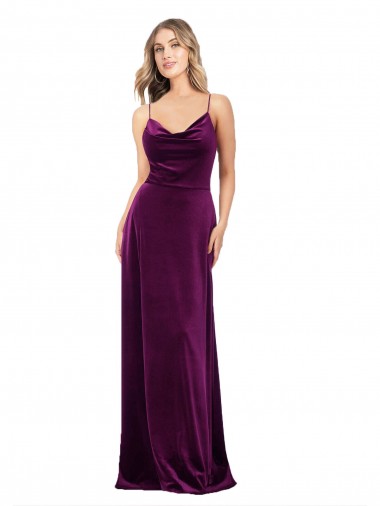 Wholesale Open Back Grape A-Line V-Neck Long Prom Dress Canada