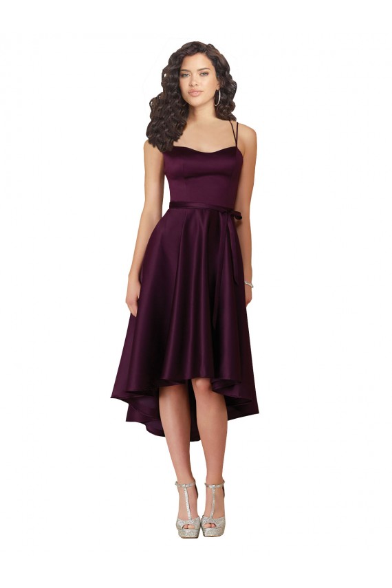 Wholesale Open Back Grape A-Line Scoop Neck Neck Short High Low Prom Dress Canada