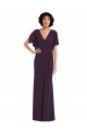 Wholesale Grape Sheath V-Neck Long Prom Dress Canada