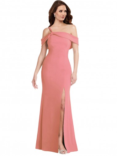 Wholesale Low Back Hot Pink Trumpet One Shoulder Long Prom Dress Canada